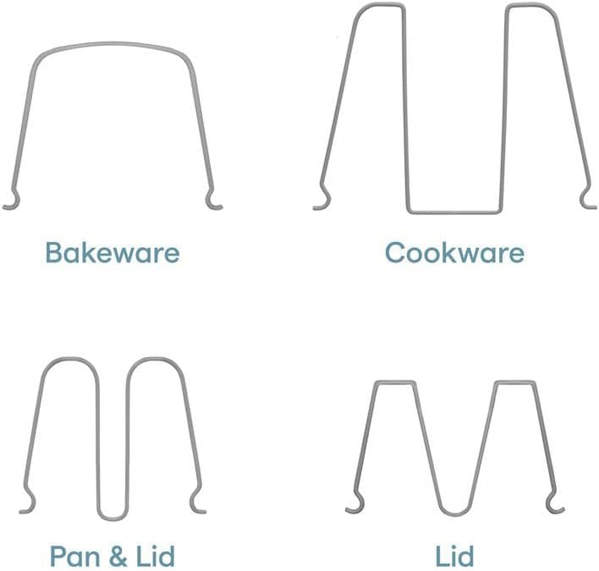Storemore Adjustable Bakeware Rack, Cookie Sheet, Baking Pan, and Tray Organiser for Kitchen Cupboard and Pantry Storage, Standard, White