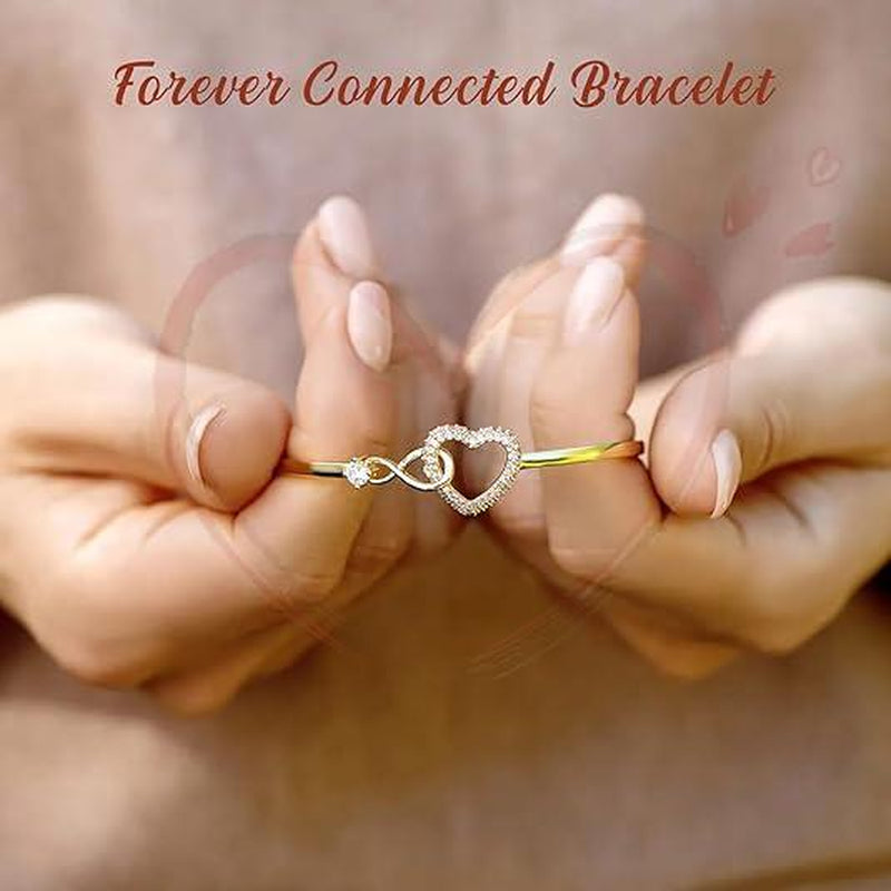 To My Daughter Forever Connected Bracelet, Symbol of Strength and Eternal Love, Adjustable Inspirational Keepsake for Birthday, Graduation or Away from Home