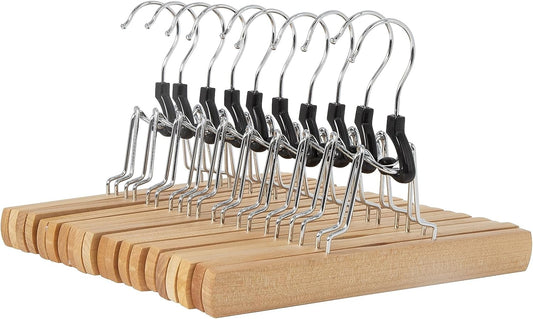 Wooden Pants Hangers, 10-Pack, 25 Cm, Natural