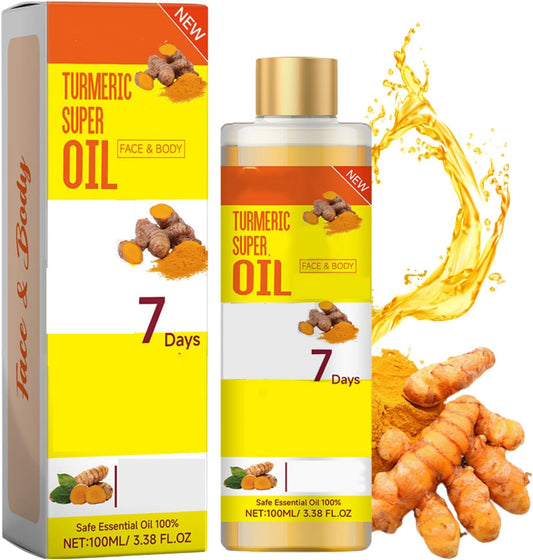 Soft 7 Turmeric Massage Oil - Turmeric Oil - Body,Hair,Face Turmeric Essential Oil - Body Oil for Dry Skin - Soft 7 Turmeric Body Oil for Skin Care - 7 Days Turmeric Massage Oil 100ML
