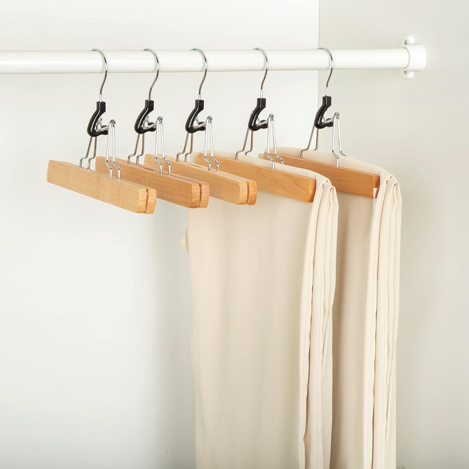 Wooden Pants Hangers, 10-Pack, 25 Cm, Natural
