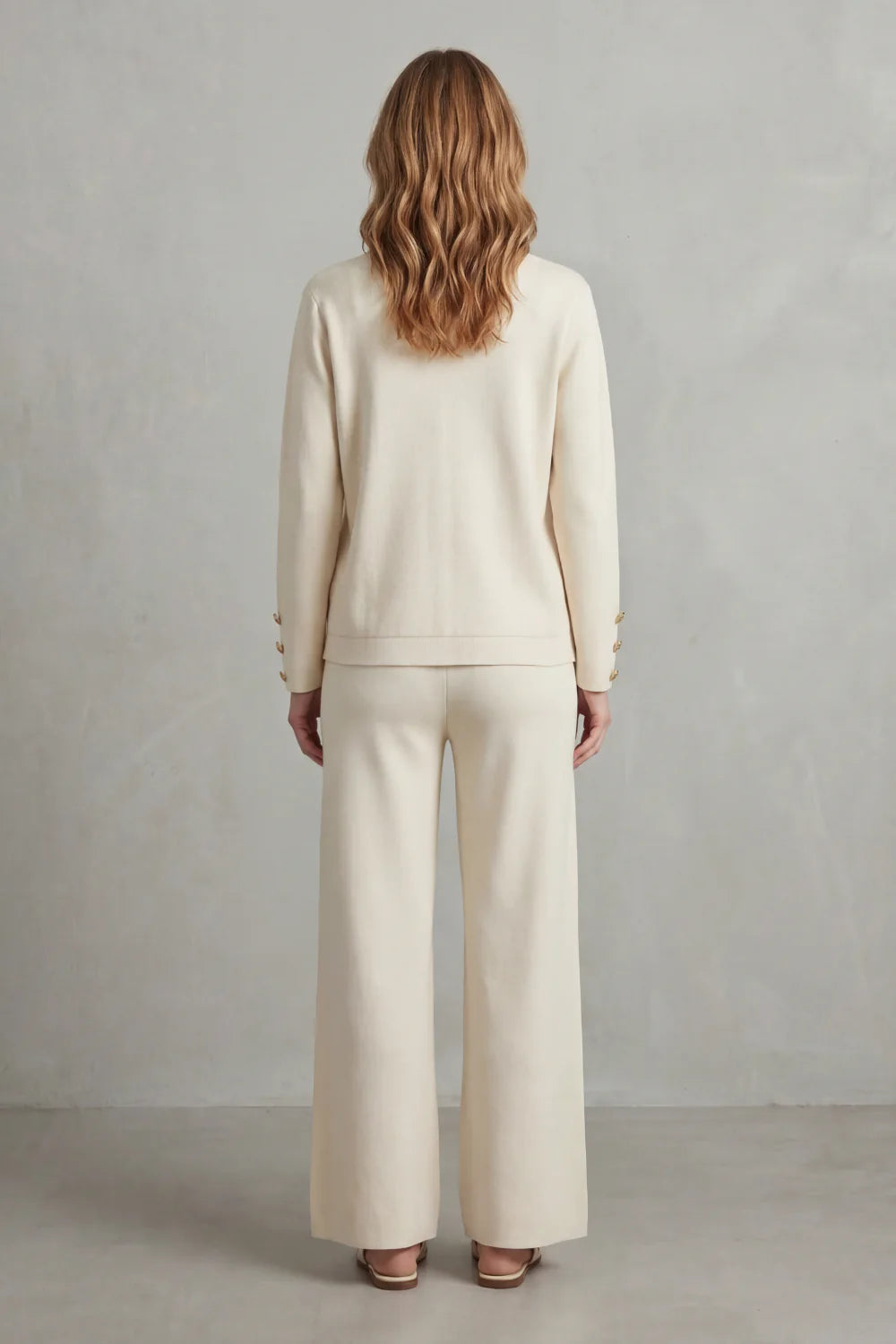 Gold Button Detail – Buttoned Lounge Set