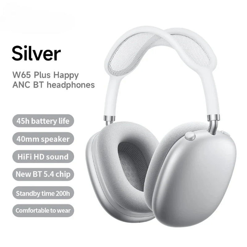 Wireless Headphones | Bluetooth-Kopfhörer Over-Ear ANC W65 plus | 45 Std. Akkulaufzeit | Wavora