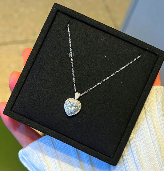 Elevated Heart Pendant 925 Sterling Silver Necklace Women Jewellery Gift