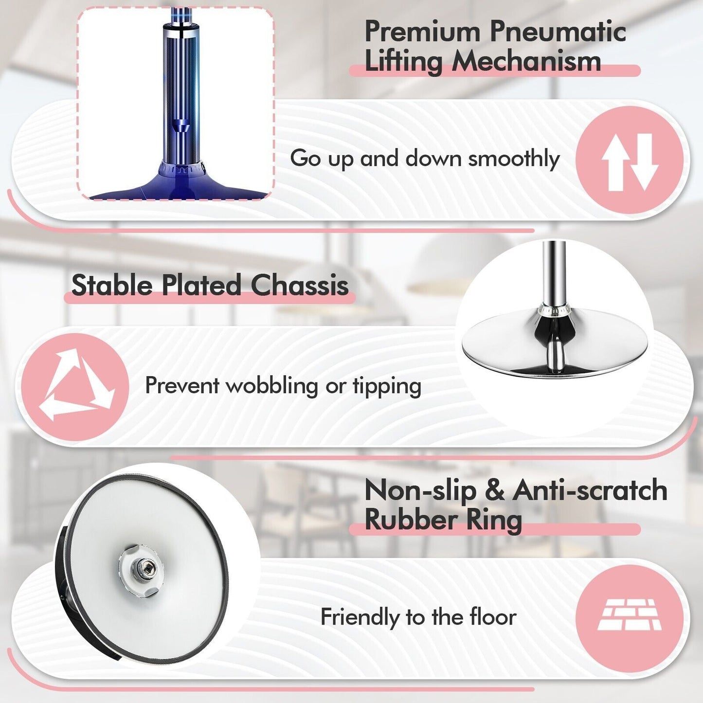 360° Swivel Vanity Stool with Removable Tray Lid