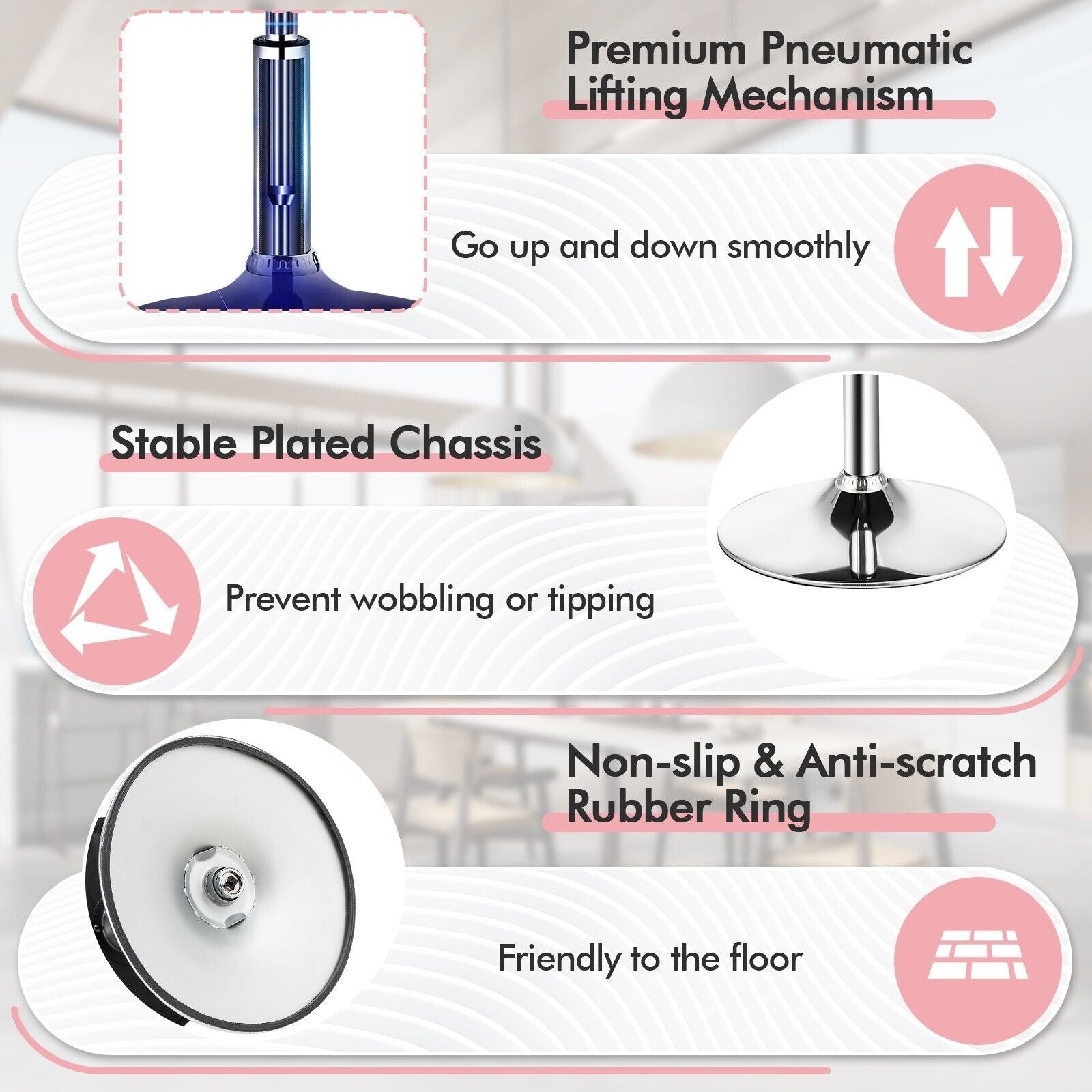 360° Swivel Vanity Stool with Removable Tray Lid