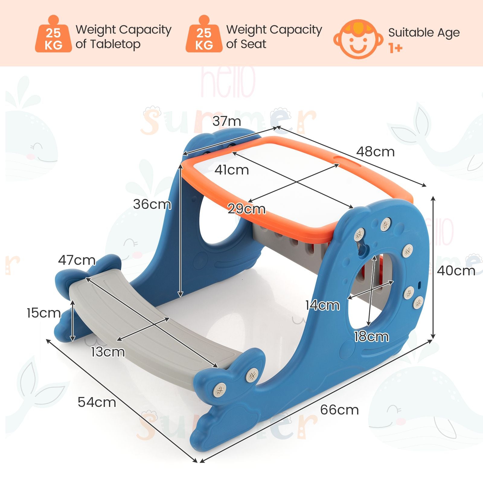 Multi-Functional Convertible Kids Activity Table Set