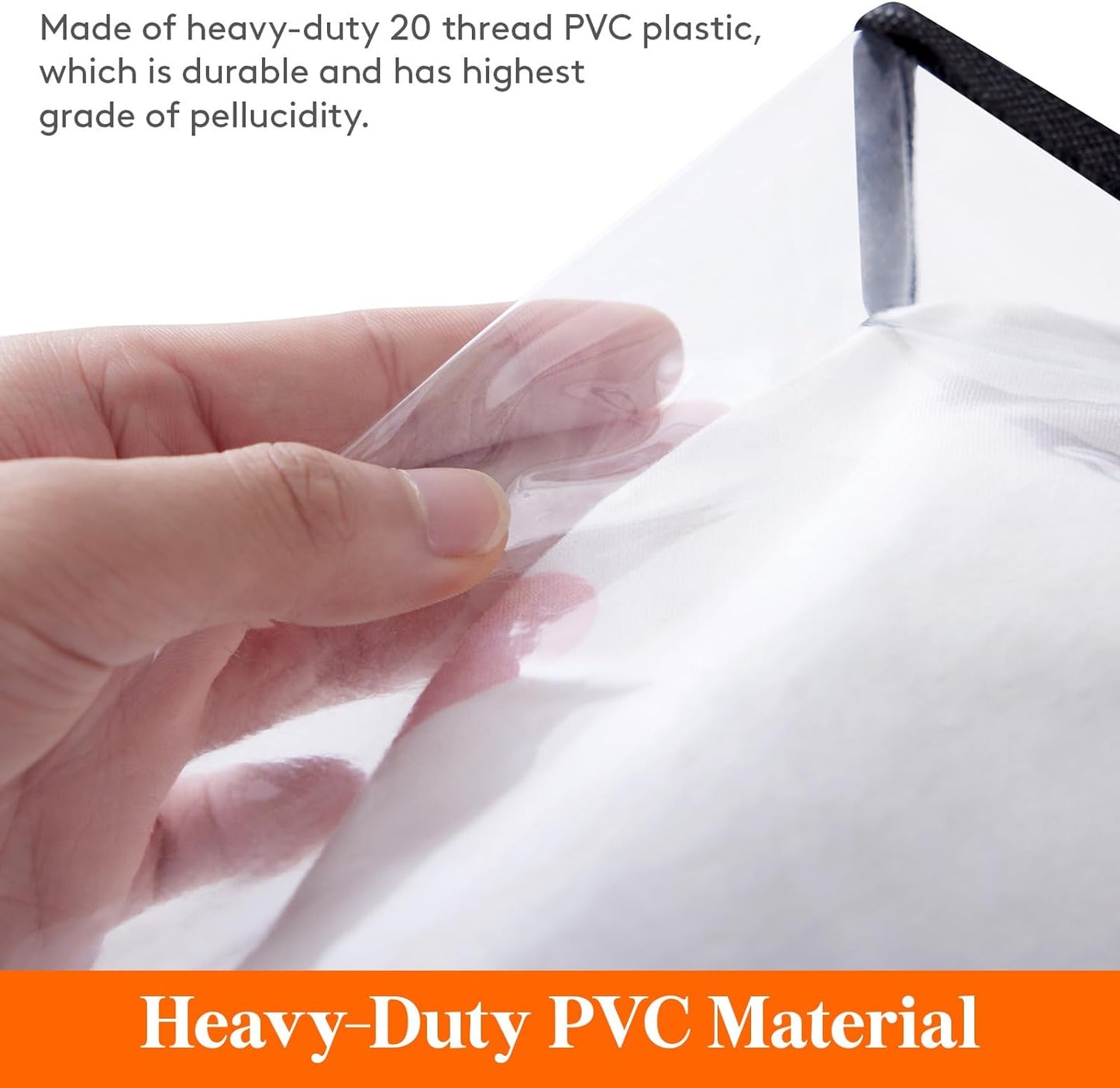 4 Pack Clear Plastic Storage Bags, 40L Foldable Clothes Storage Boxes Wardrobe Organizer Moving Bags with Reinforced Handle for Loft Wardrobe for Bedding Clothes Blanket Duvet