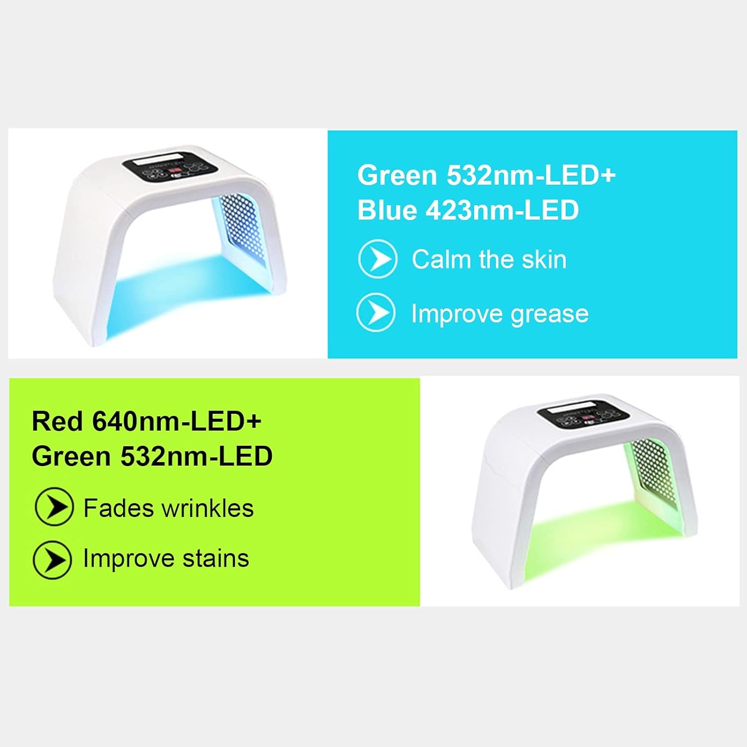 LED 3 in 1 Photon Treatment Skin Facial Salon Spa Beauty Equipment Care Light 7 Color Professional LED Light Therapy Face Mask Facial Beauty Machine