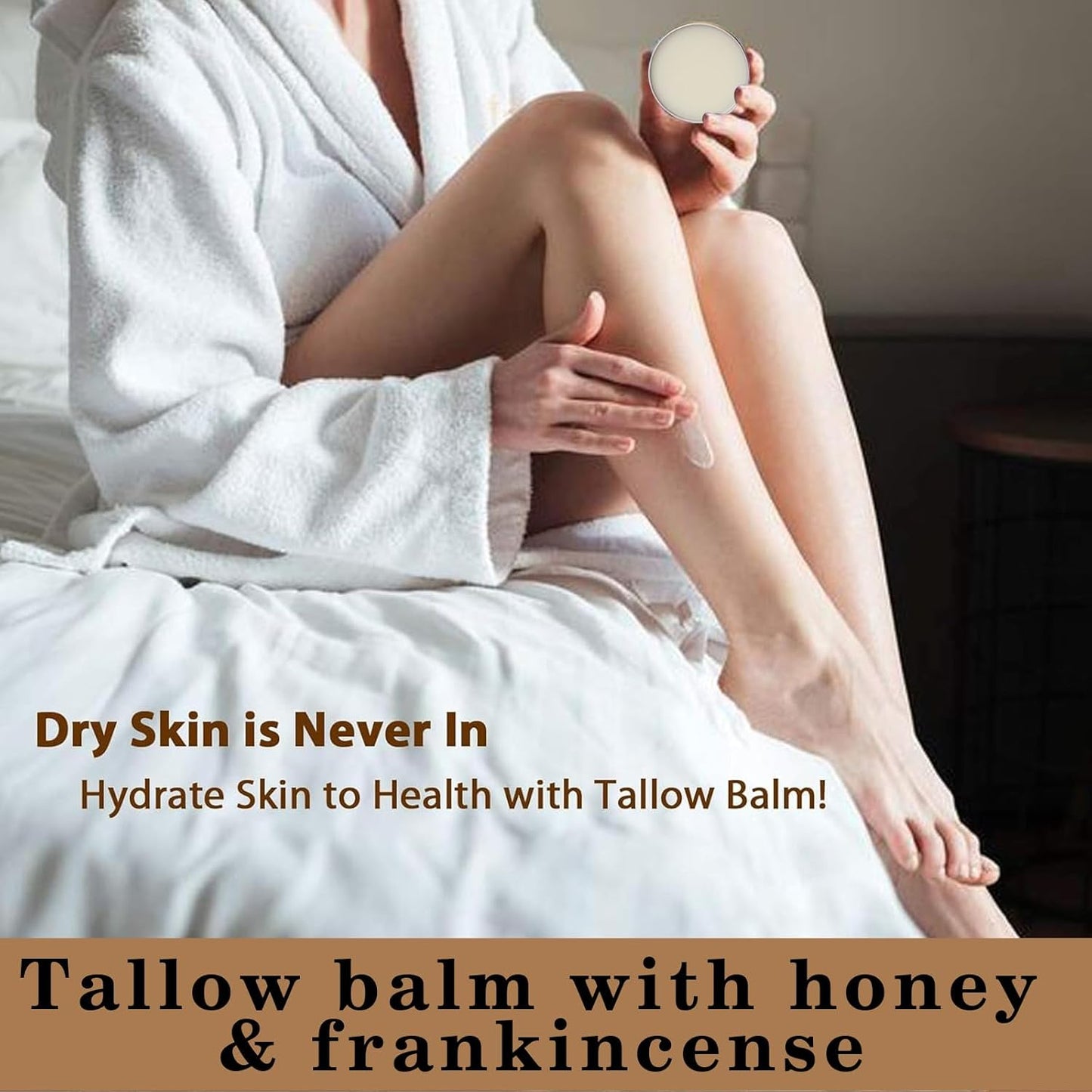 Tallow and Honey Balm with Frankineense - Beef Tallow Skin Care Balm for Dry Skin - Tallow Face Cream for Face and Body - Beef Tallow Moisturiser - Tallow Honey Balm for Soothing, Moisturizing