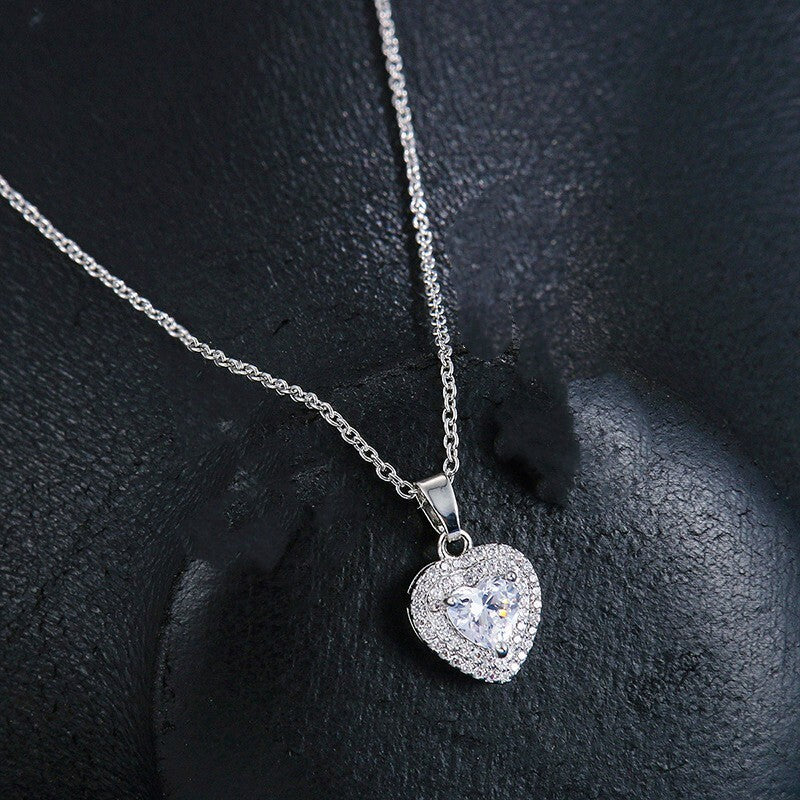 Elevated Heart Pendant 925 Sterling Silver Necklace Women Jewellery Gift