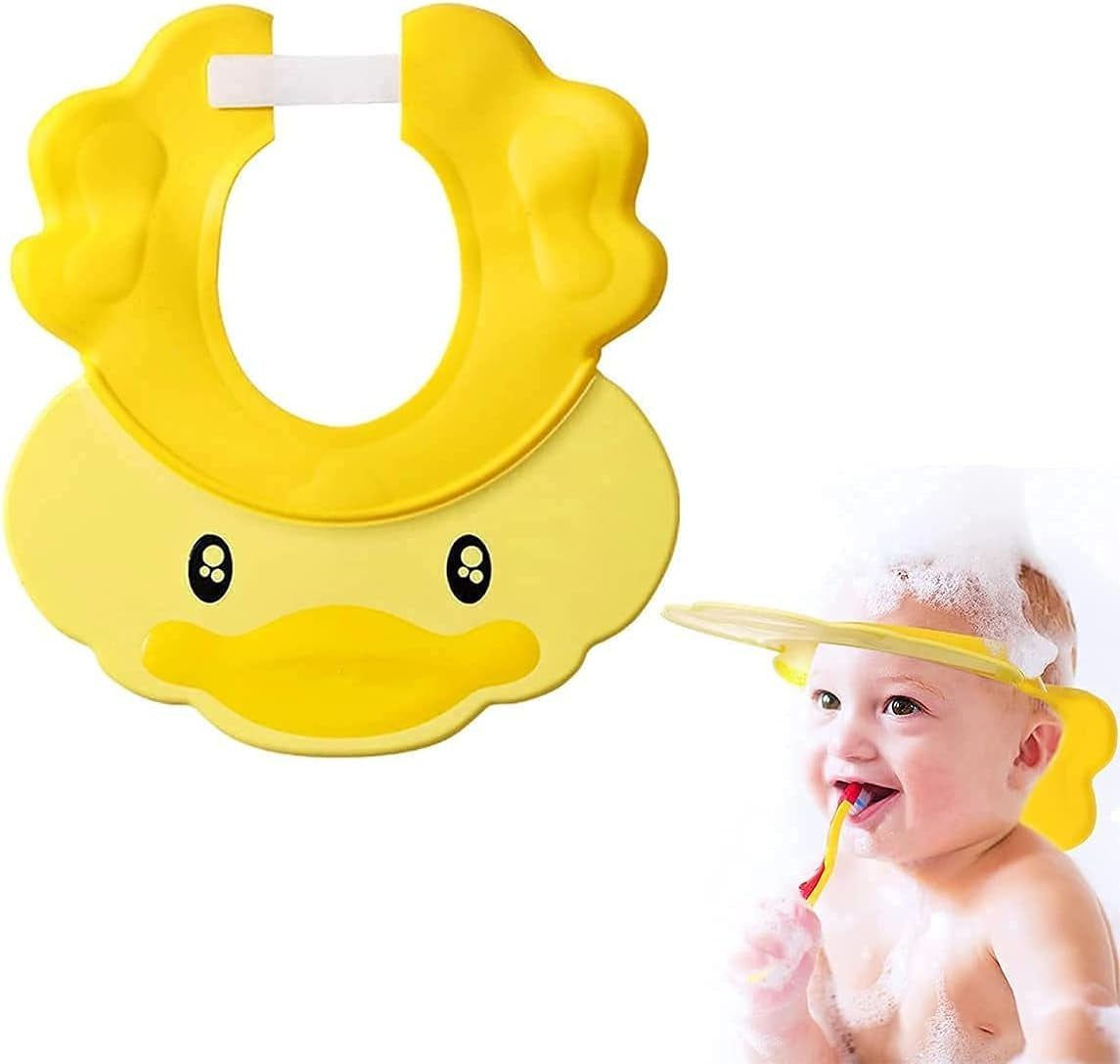 Children's Adjustable Shower Cap - Waterproof Shampoo Shield for Kids with Visor, Protects Eyes and Ears