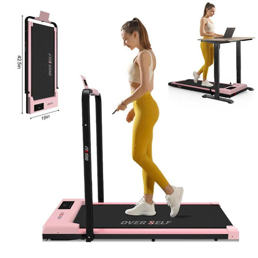 【New Arrival】Over Self Colorful Foldable Treadmill with Handrail, Low Noise Motor - 300Lbs Weight Capacity, Stable 2-In-1 Running Machine for Home&Ofifice Fitness #Tiktokshopblackfriday