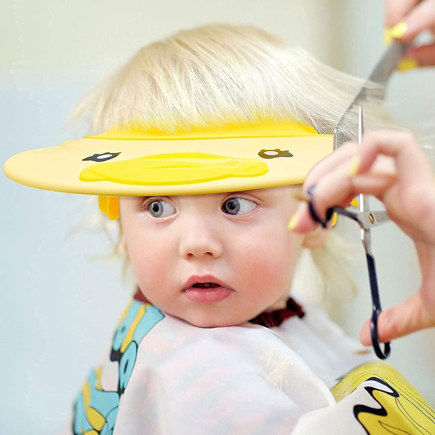 Children's Adjustable Shower Cap - Waterproof Shampoo Shield for Kids with Visor, Protects Eyes and Ears