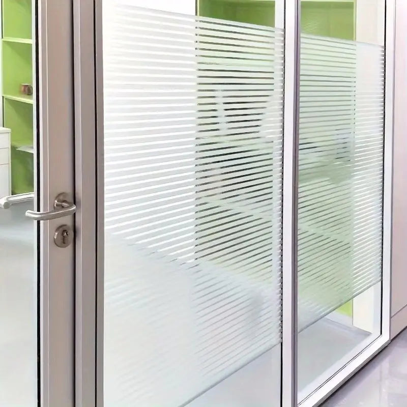 3D Striped Pattern Static Cling Window Film, 1 Count Privacy Frosted Window Sticker for Home Office Window Decor, Window Privacy Film