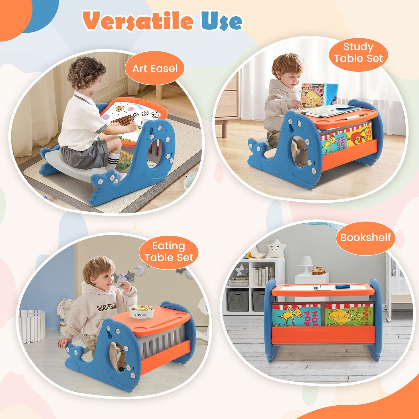 Multi-Functional Convertible Kids Activity Table Set