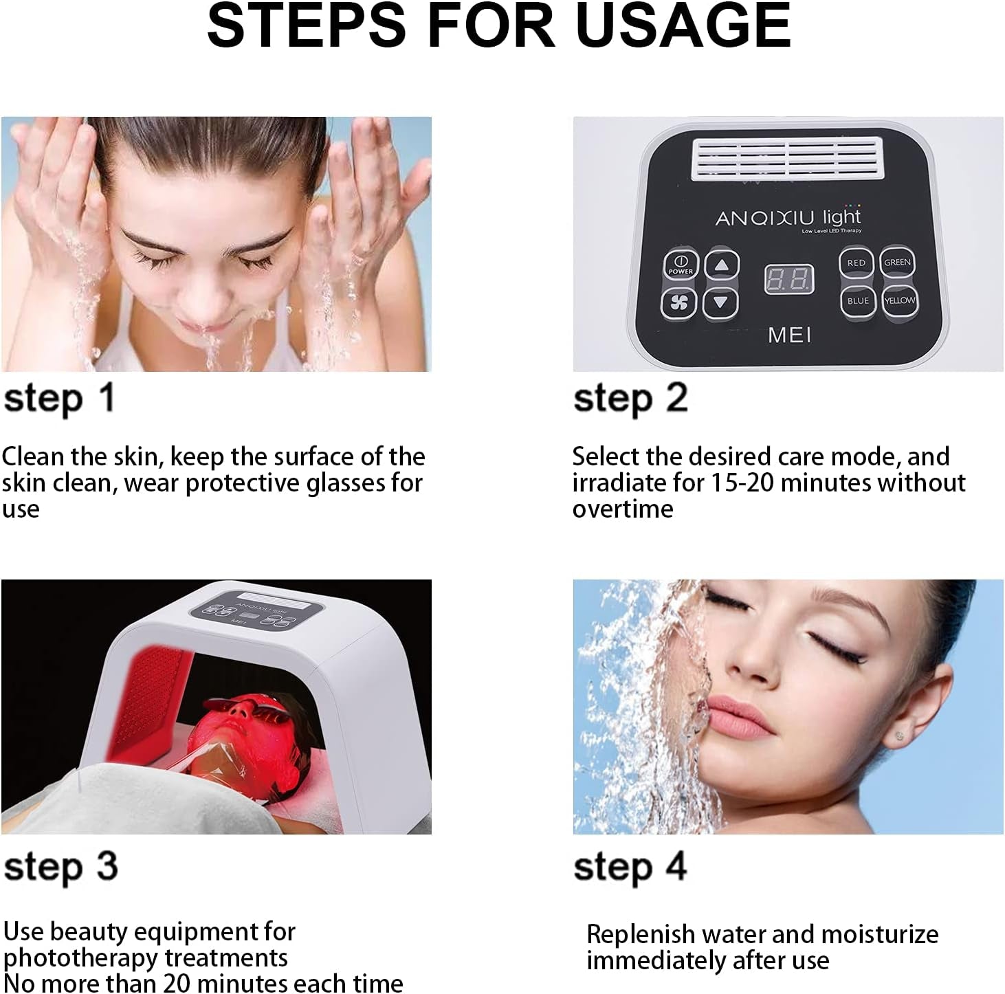 LED 3 in 1 Photon Treatment Skin Facial Salon Spa Beauty Equipment Care Light 7 Color Professional LED Light Therapy Face Mask Facial Beauty Machine