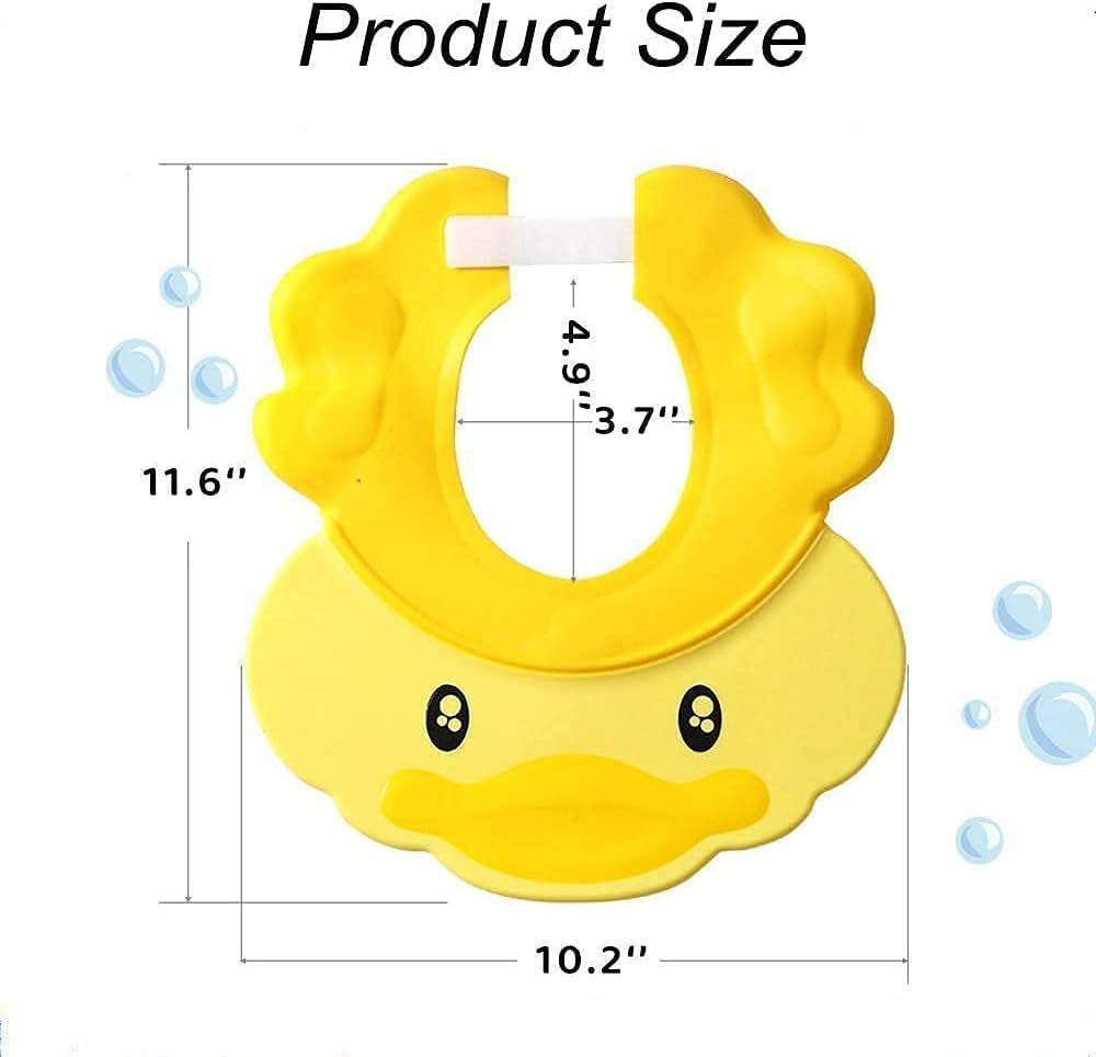 Children's Adjustable Shower Cap - Waterproof Shampoo Shield for Kids with Visor, Protects Eyes and Ears