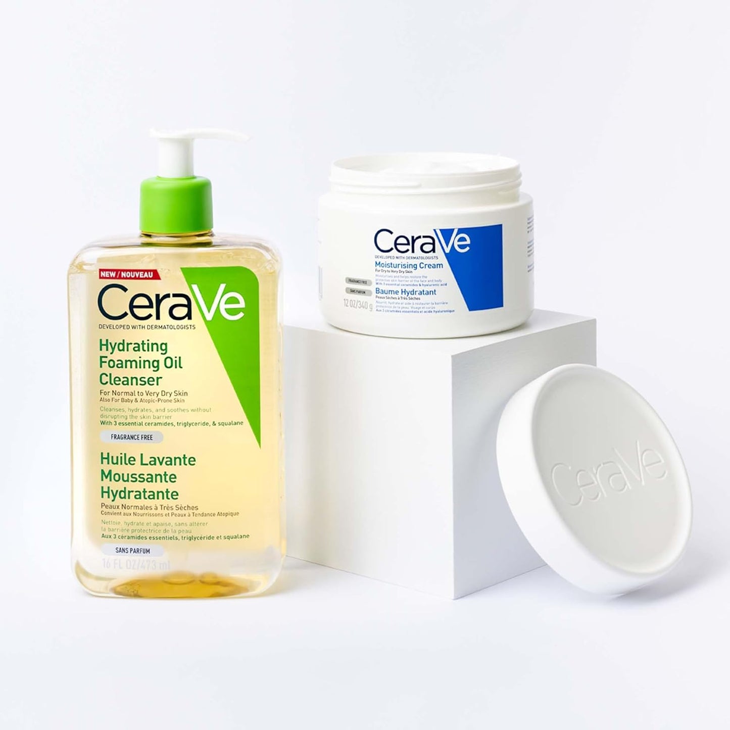 Moisturizing Cream for Face and Body with Essential Ceramides and Hyaluronic Acid, Ideal for Dry to Very Dry Skin, Dermatologist Developed, Fragrance-Free, 454g/16oz