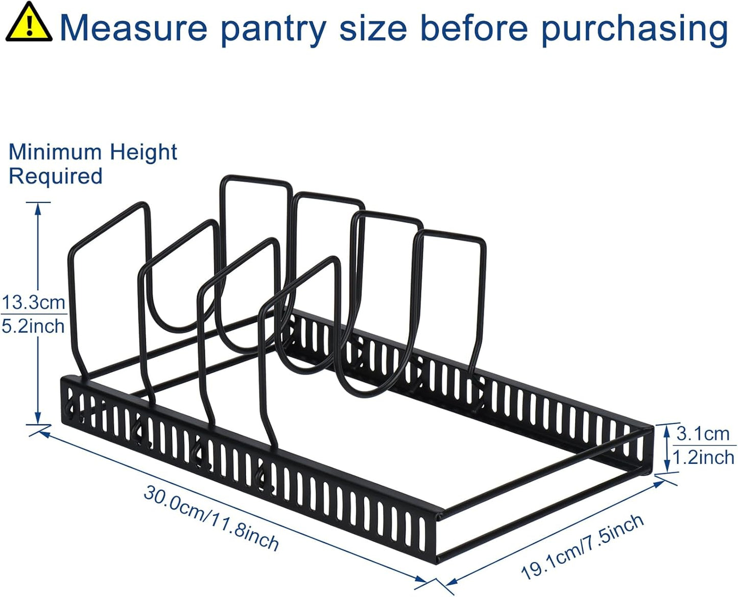7+ Lid Organiser, Adjustable Kitchen Cupboard Organiser for Pan Lids, Cutting Boards and Plates, Black