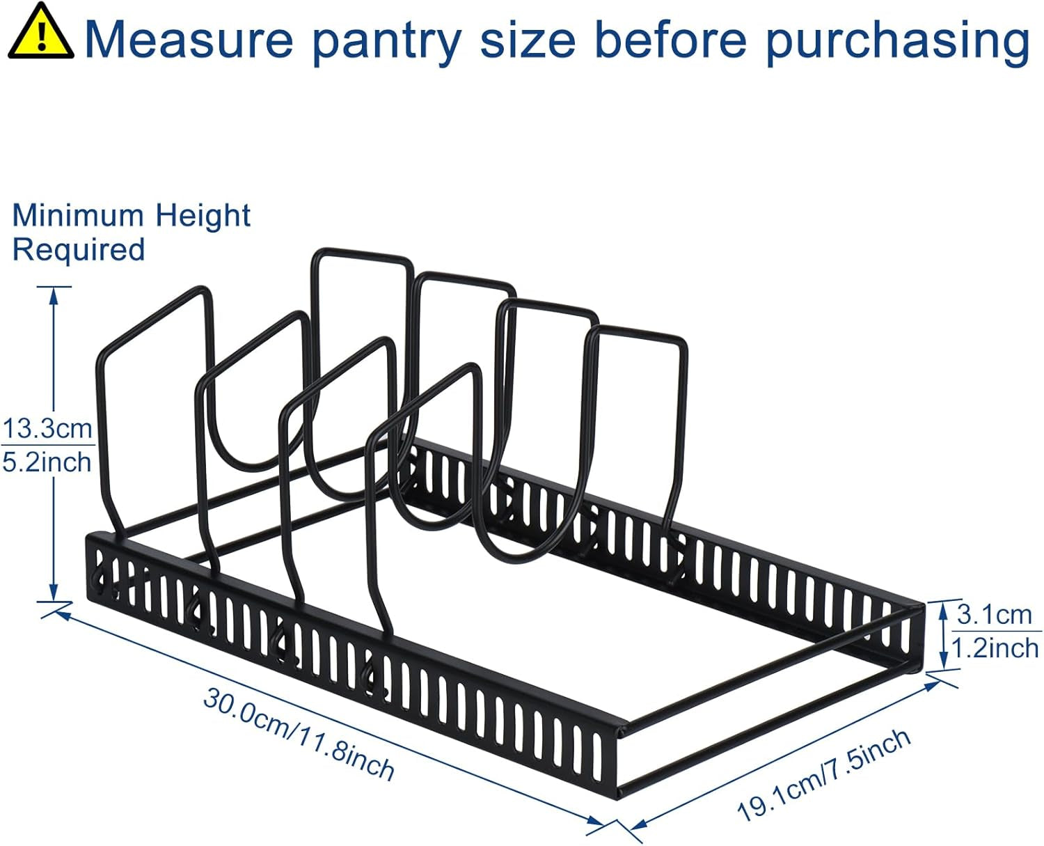7+ Lid Organiser, Adjustable Kitchen Cupboard Organiser for Pan Lids, Cutting Boards and Plates, Black