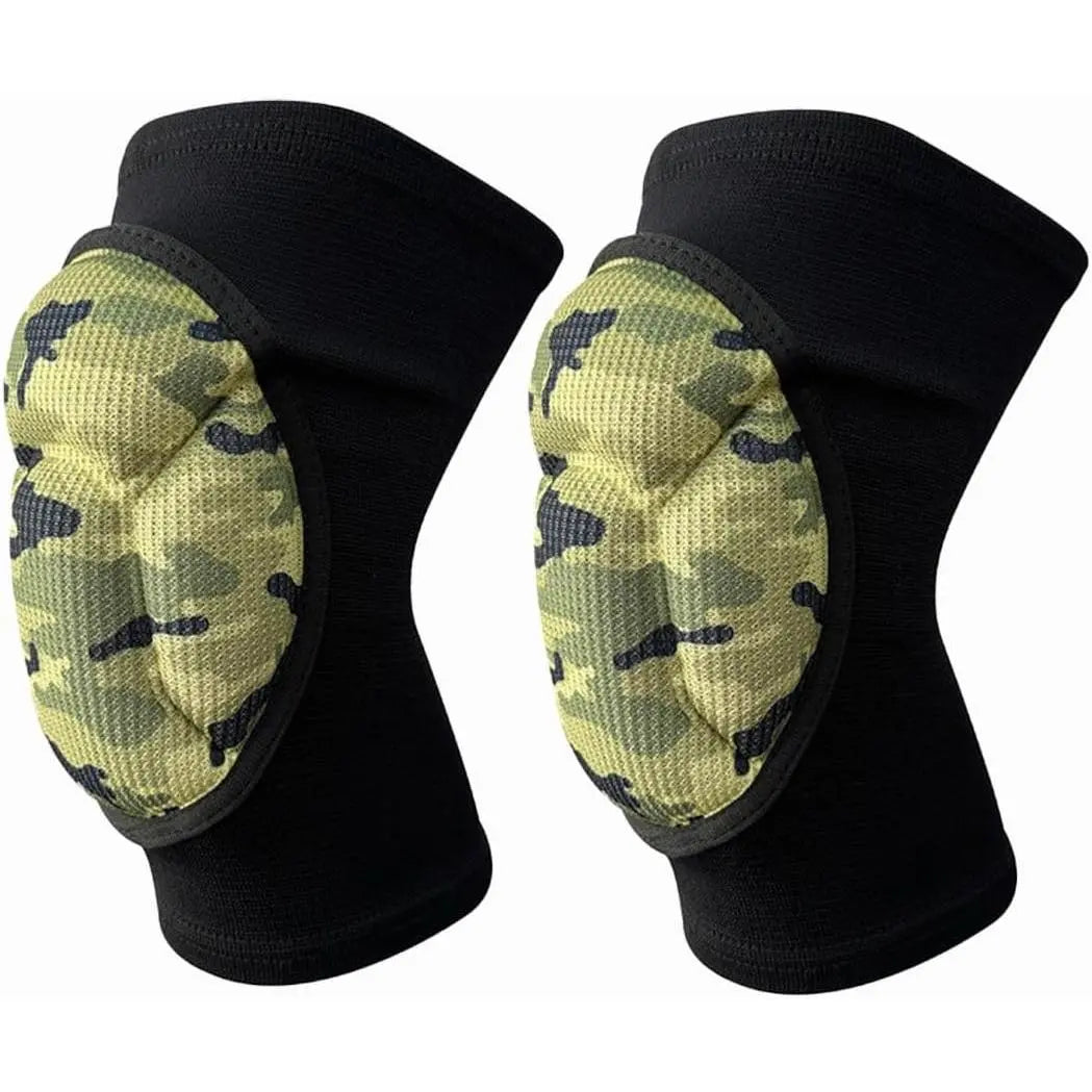 Unisex Knee Pads - Thick EVA Foam Padding, High-Elasticity Fabric, Adjustable & Anti-Slip, Ideal for Gardening, Cleaning, Construction, Sports, Dancing, Flooring Installation, Green