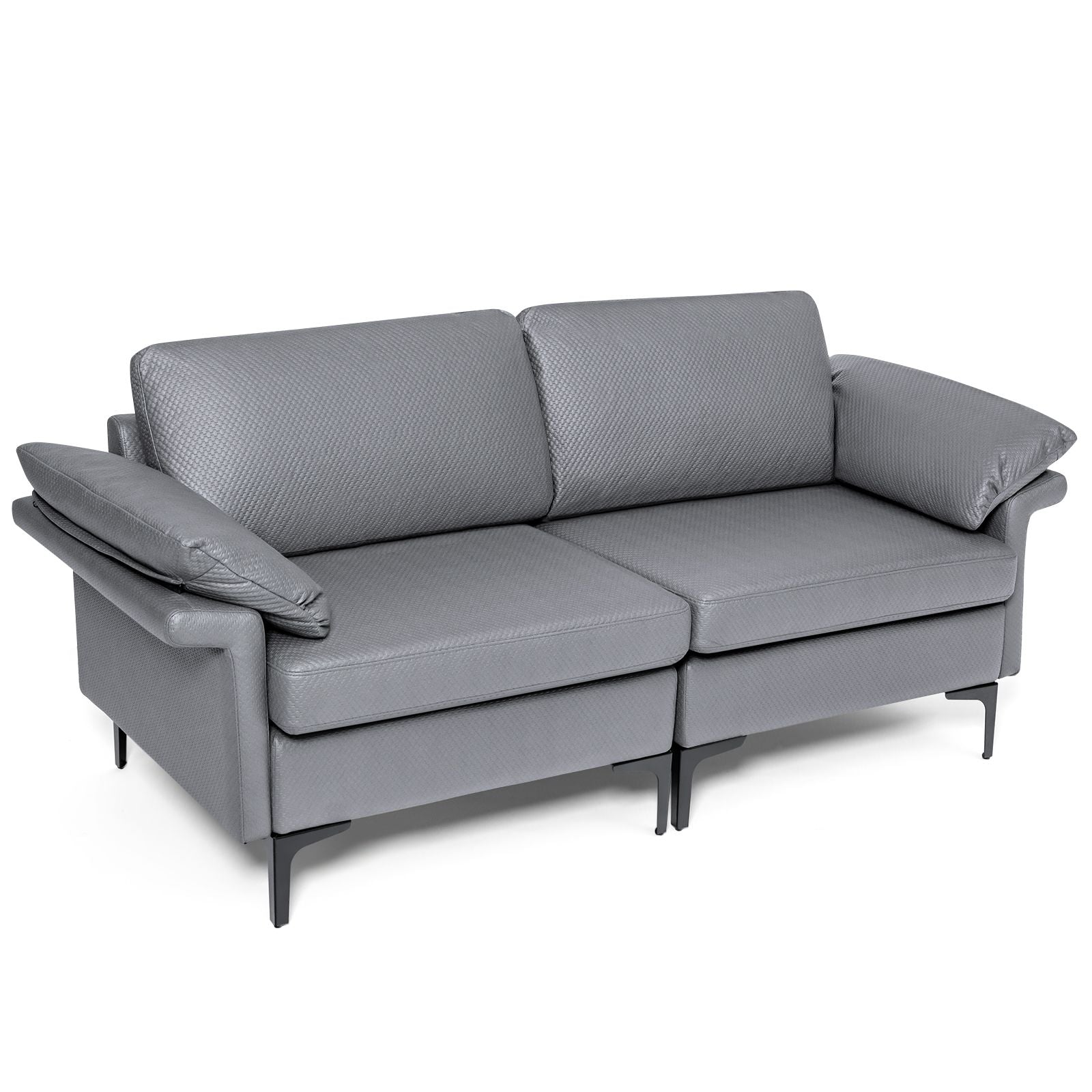 L-Shaped 2-Seater Upholstered Sectional Couch