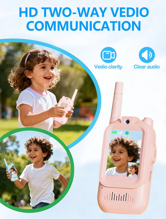 Kids Video Walkie Talkies Toys 2 Pack Long Range Communication with Camera Ideal for 3-12 Year Olds Colorful Audio for Outdoor Indoor Play Holiday Christmas Gifts Video Call Intercom Christmas Sock Filler Tiktokshopholidayhaul