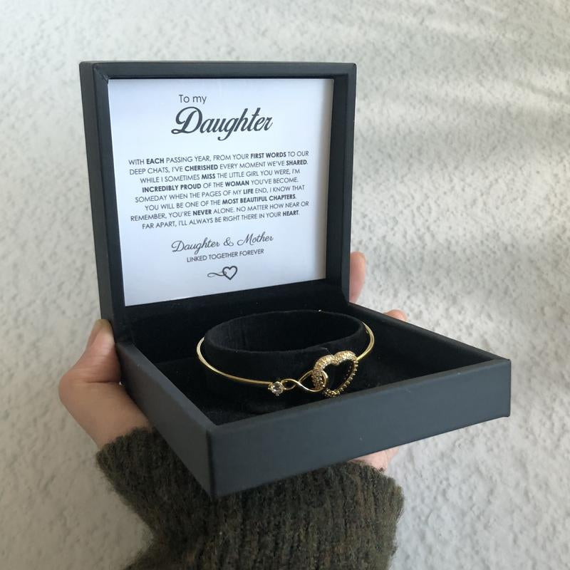 To My Daughter Forever Connected Bracelet, Symbol of Strength and Eternal Love, Adjustable Inspirational Keepsake for Birthday, Graduation or Away from Home