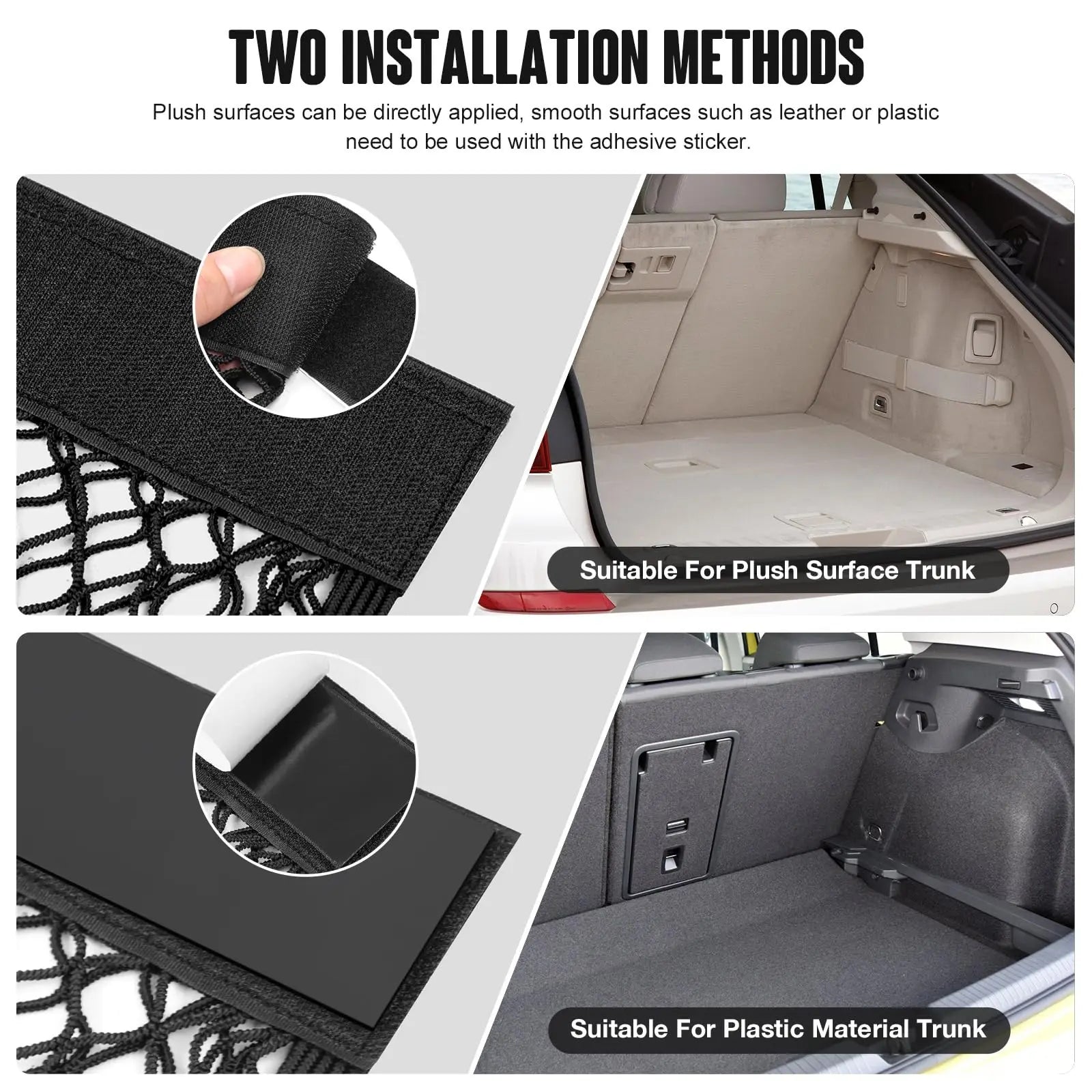 Car Storage Mesh Bag Stretchable RV Storage Net Wall Sticker Storage Bag Suitable for Car Trunk Storage and Home Storage