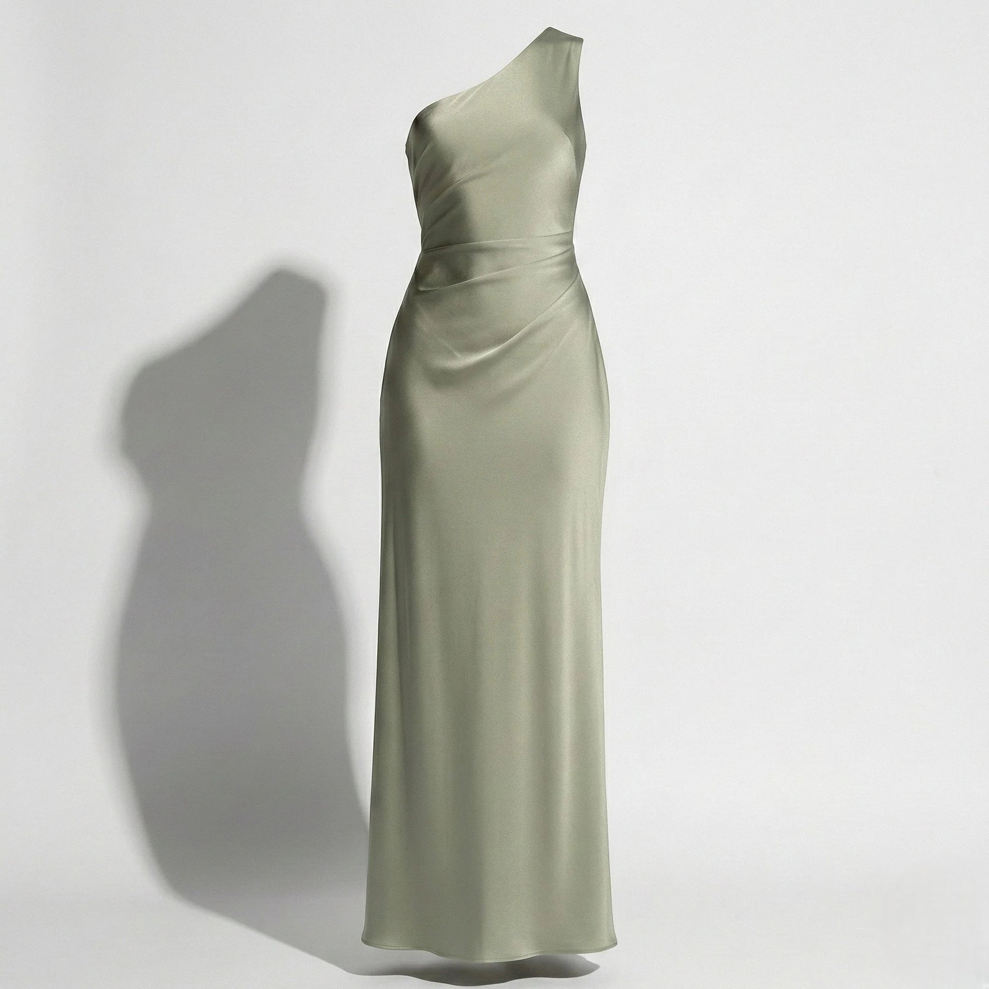 Gia | Satin One-Shoulder Maxi Dress