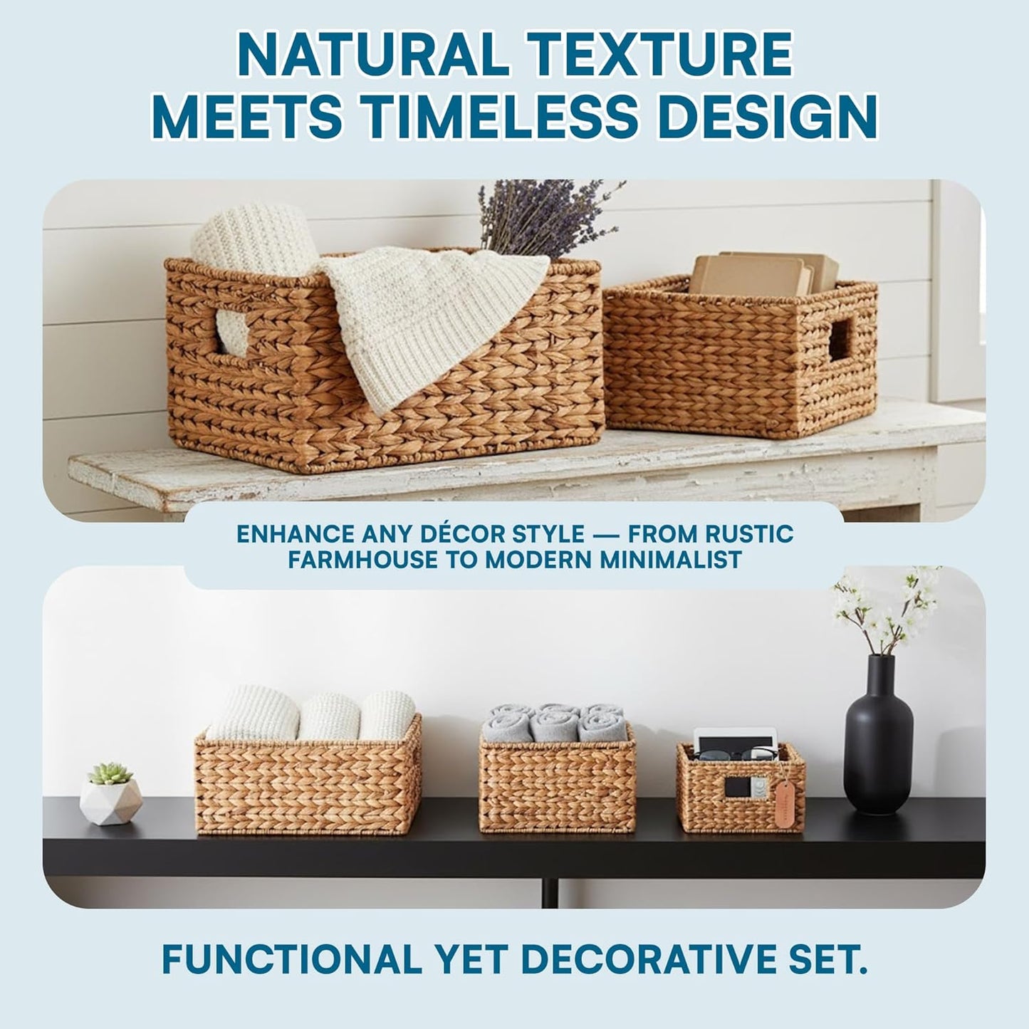 STO-02882 Nesting Banana Leaf Baskets, Multisize, 3-Pack,Natural