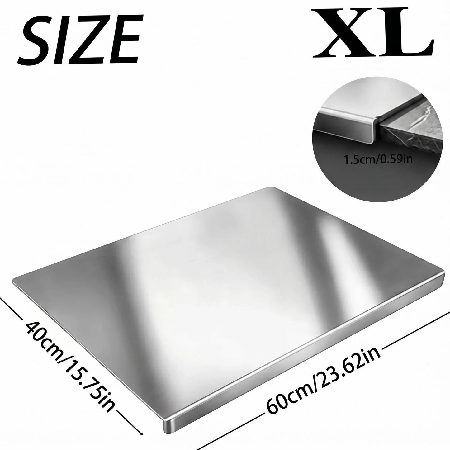 Large Non-Slip Stainless Steel Cutting Board — Stainless Steel Non-Slip Cutting Board, Kitchen Cutting Board, Kitchen Accessories, Household Gadgets