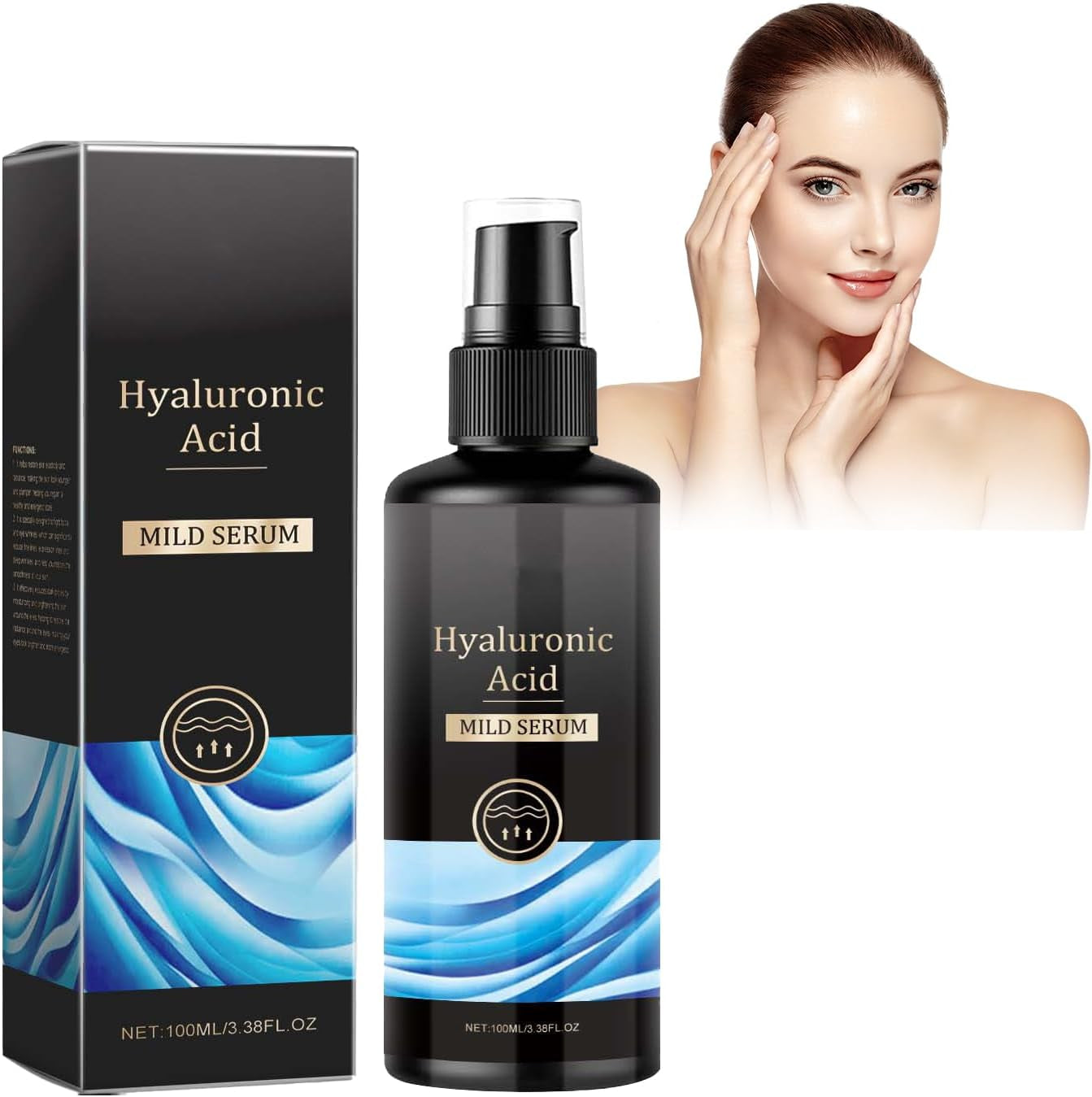 Hyaluronic Acid Serum 100ML - Hyaluronic Acid Serum for Face - anti Wrinkle&Ageing Face Serum Intense Hydration Moisture - Serum F-Ace Skincare for a Rejuvenated Skin - Dark Spot Correcting Glow Serum