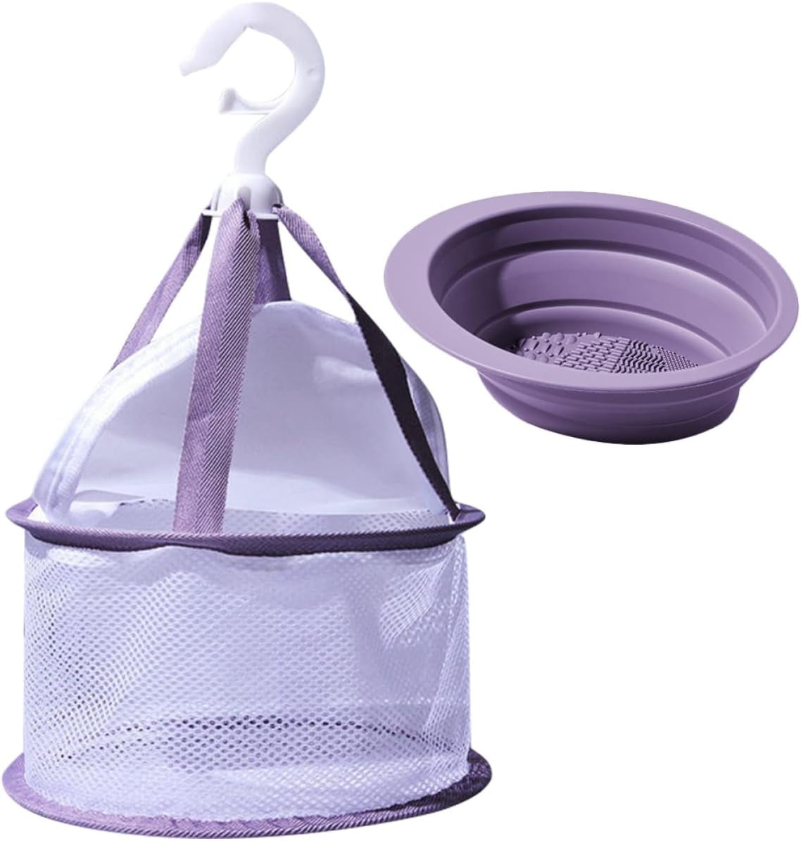 1 Set Silicone Makeup Brush Cleaning Mat Hanging Drying Net Large Capacity Cleaning Pad for Makeup Brushes Powder Puff Beauty Egg