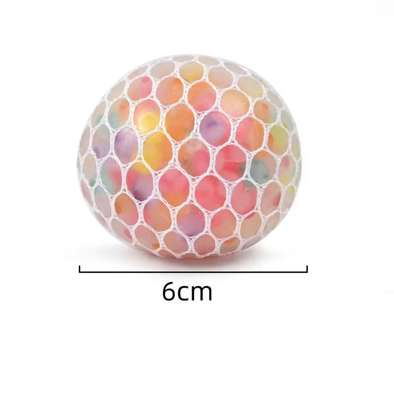Rainbow Bead Squishy Ball 3D Stress Relief Sensory Toys for Adults Anti-Anxiety Fidget Toy with Non-Toxic for Office Classroom