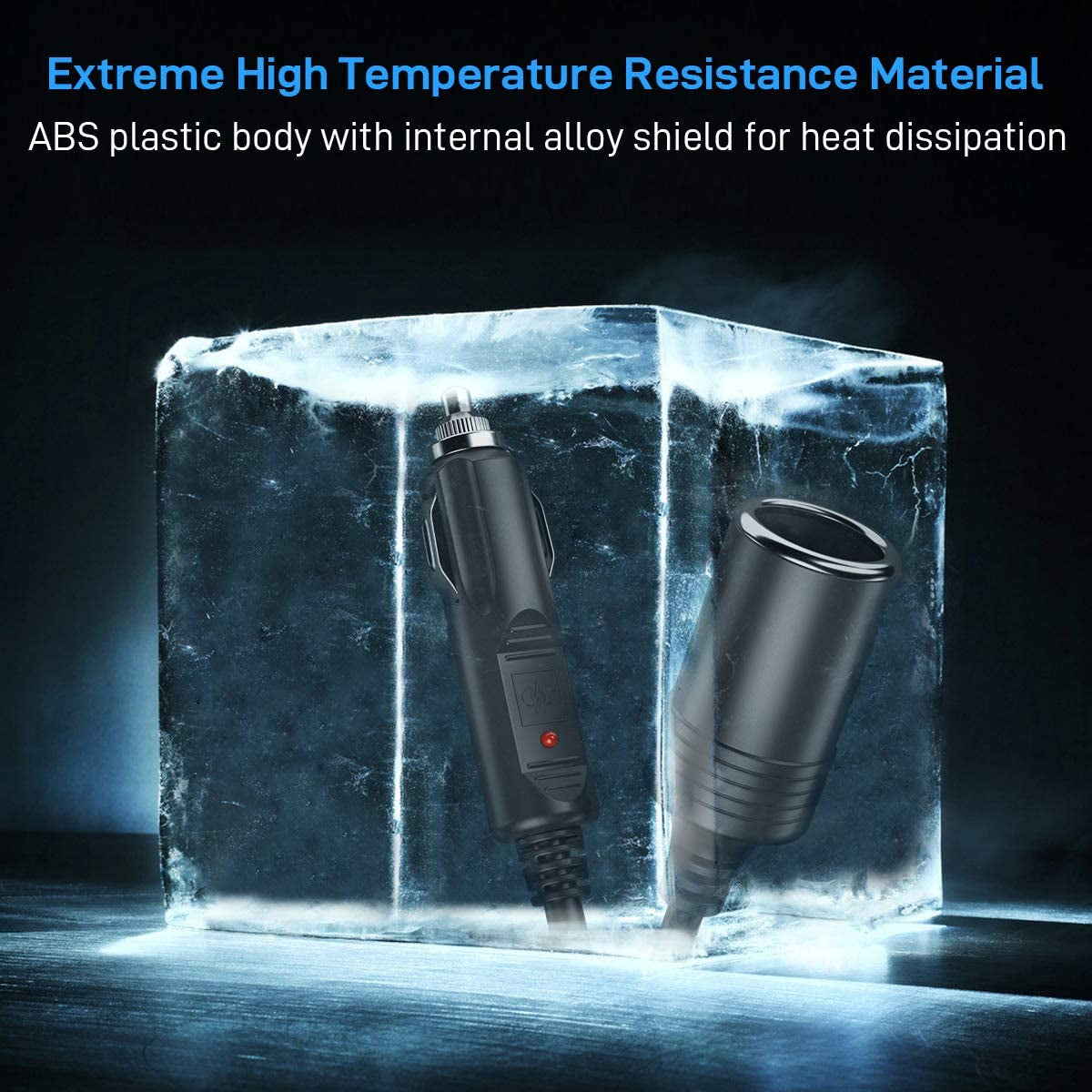 5M 12V/24V Vehicle Cigarette Lighter Power Extension Cable – 10A 120W Inline Socket for Tyre Inflators Vacuums & Portable Tools Heavy Duty Lead Tough & Durable