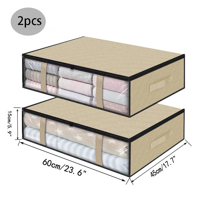 Storage Boxes Clothes Storage Collapsible Storage Bags Underbed Storage for Organizing Clothes Bedroom Quilts Closet Dormitory