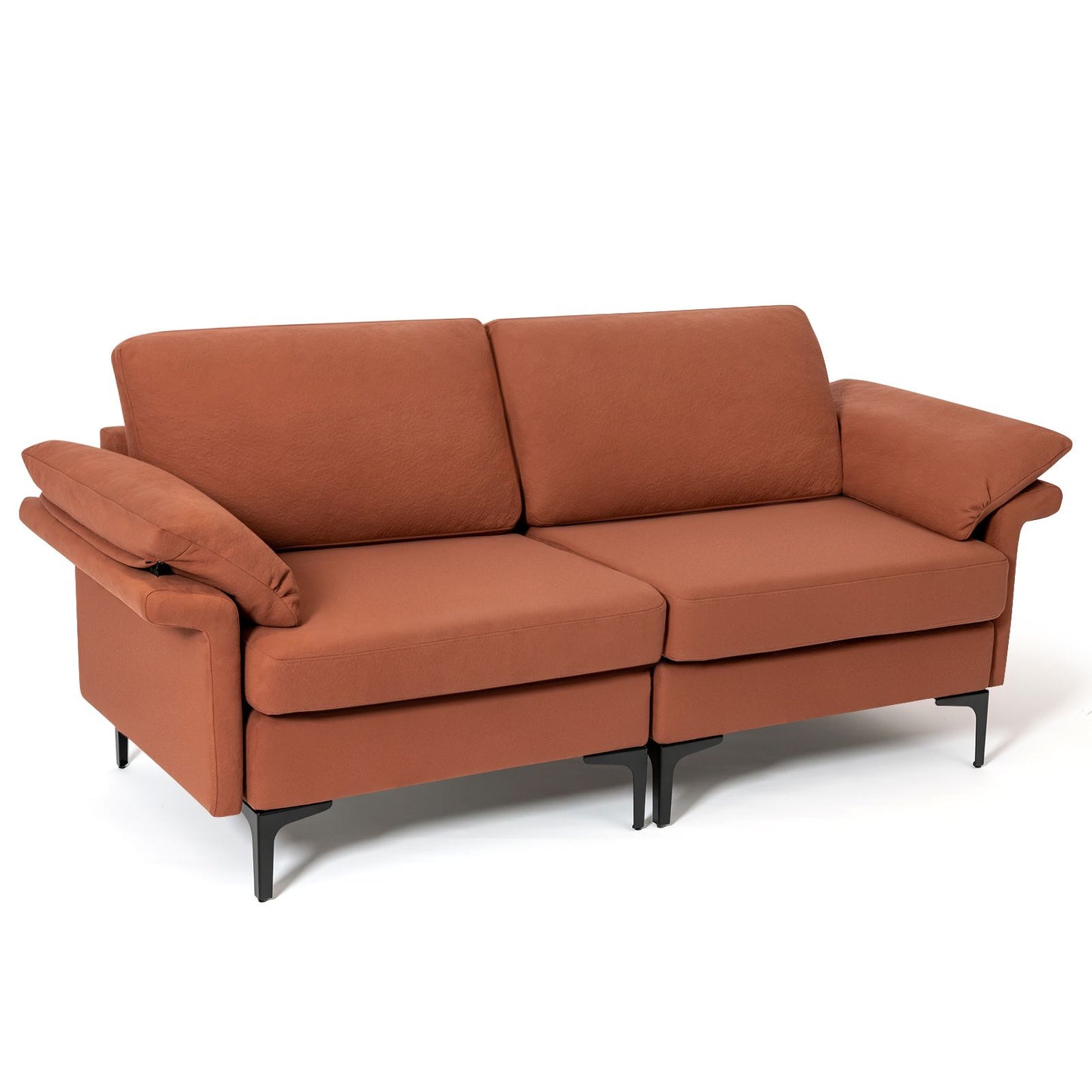 L-Shaped 2-Seater Upholstered Sectional Couch