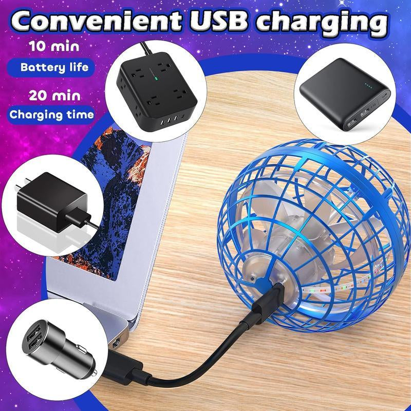 2025 Hot! the Spinning Ball with Aurora Effect & LED Lights - Safe Durable Design for Kids Skill Development & Interactive Fun - Compact Portable for Indoor Outdoor Play