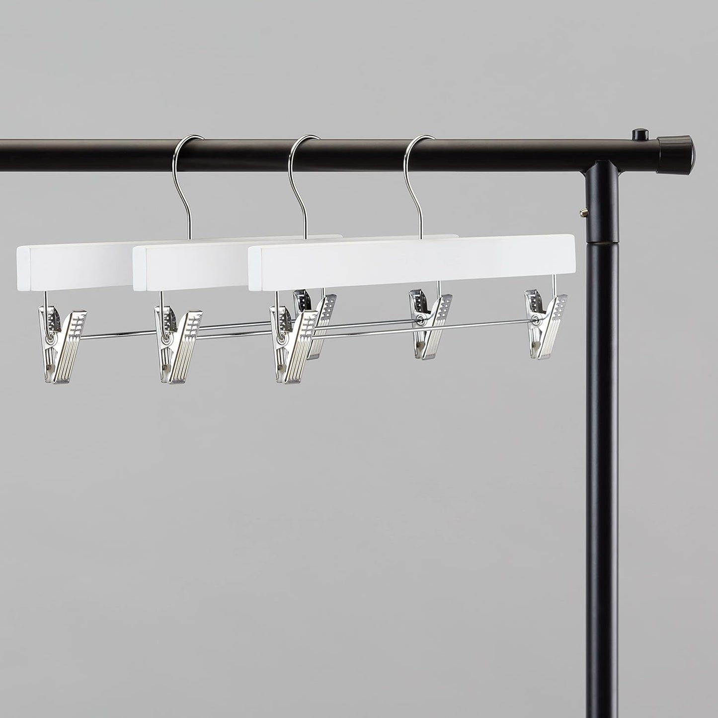 Wooden Hangers with Clips, 10-Pack, 36 Cm, White