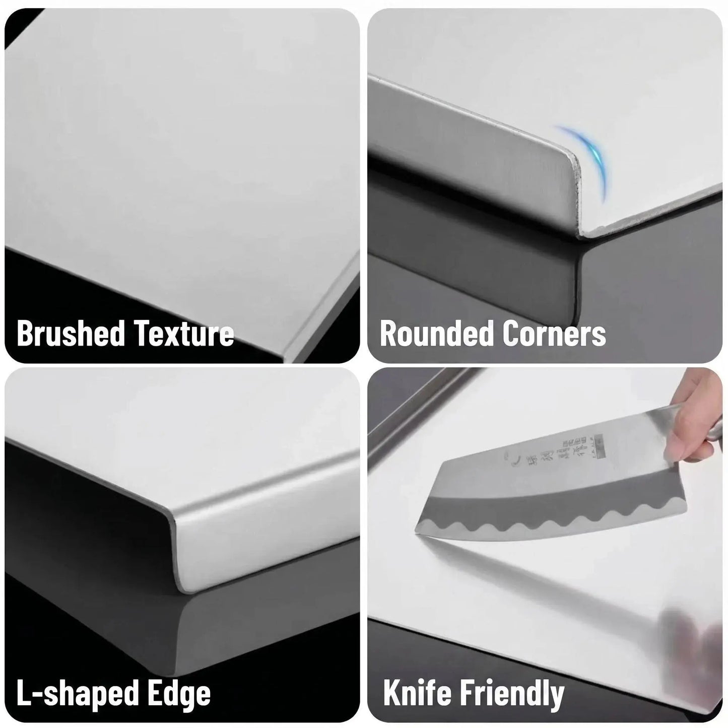 Large Non-Slip Stainless Steel Cutting Board — Stainless Steel Non-Slip Cutting Board, Kitchen Cutting Board, Kitchen Accessories, Household Gadgets