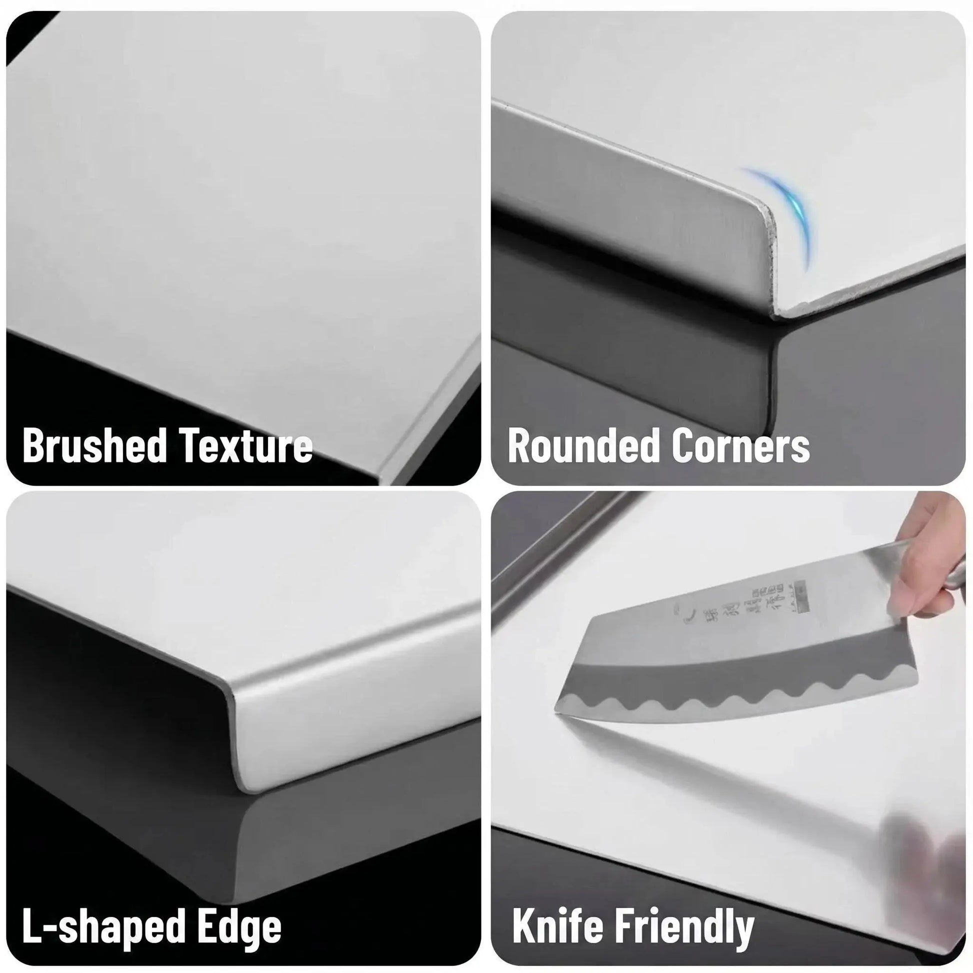 Large Non-Slip Stainless Steel Cutting Board — Stainless Steel Non-Slip Cutting Board, Kitchen Cutting Board, Kitchen Accessories, Household Gadgets