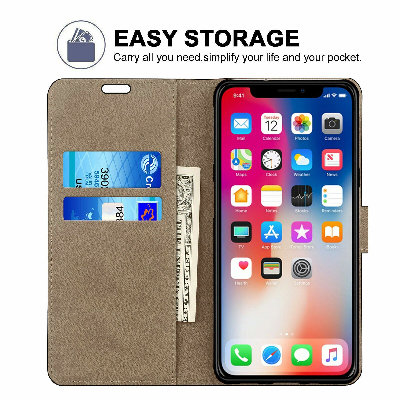 Case for Iphone 16 Pro Max 15 14 13 12 11 X XR Flip Leather Wallet Phone Cover