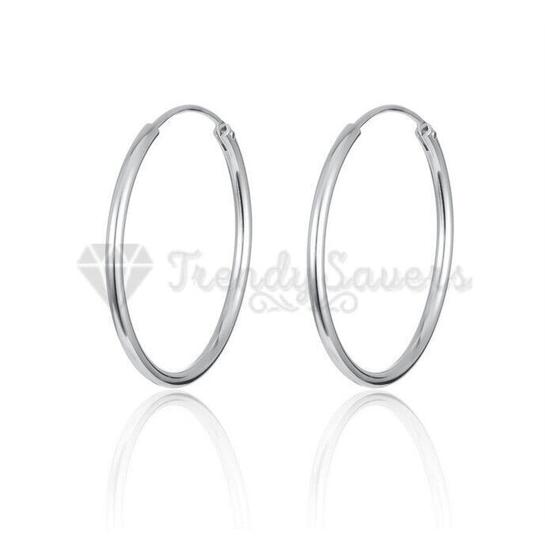 18Ct Gold Plated Silver Stainless Steel Seamless Large Small Thin Hoop Earrings