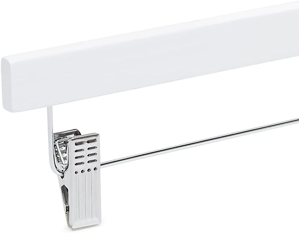 Wooden Hangers with Clips, 10-Pack, 36 Cm, White