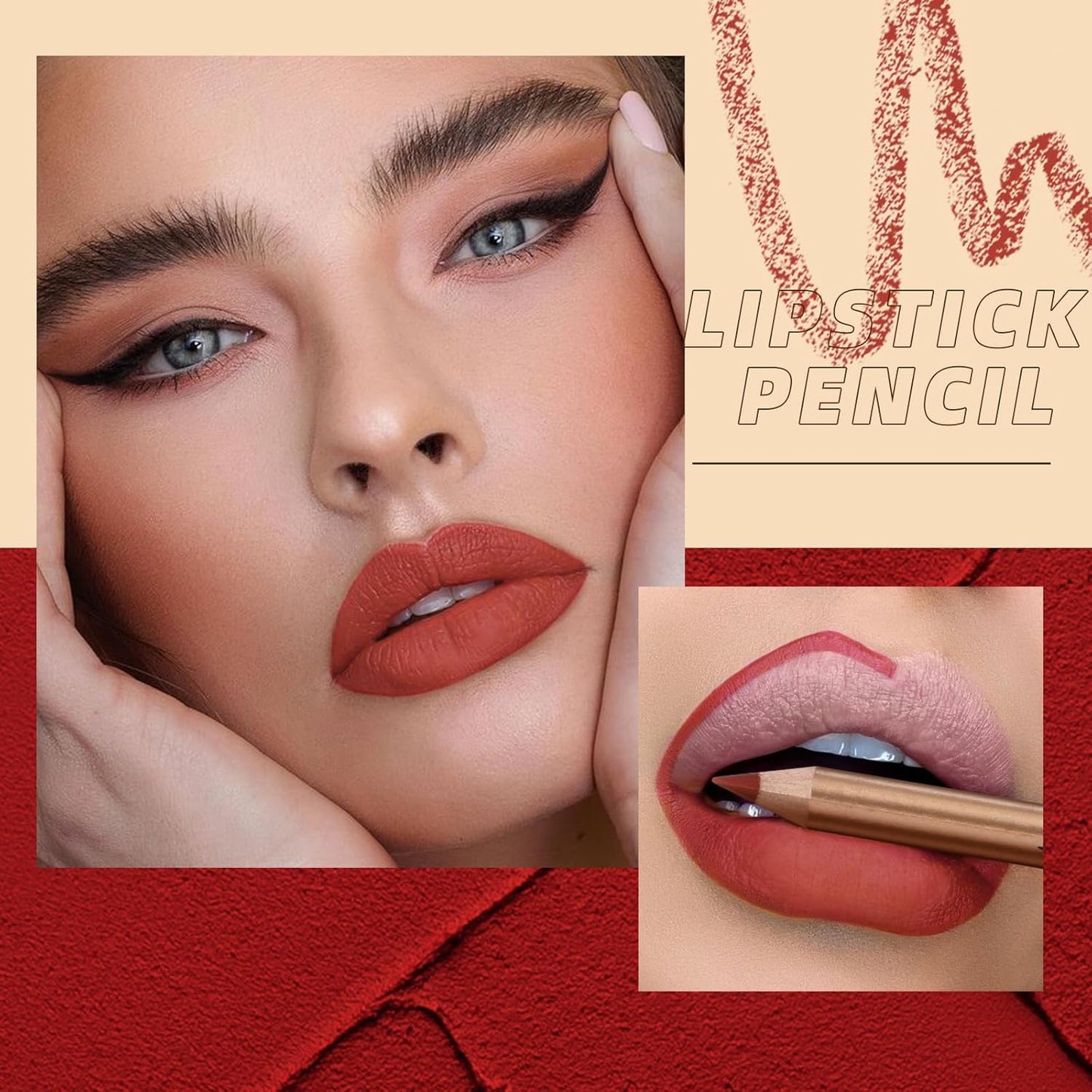 12 Colour Matte Lip Liner Pen Set, Natural Waterproof Velvet Lip Liner Pencil Smooth Texture Plumping Lip Definer Pencil, High Pigmented Long Lasting Lipstick Pen Makeup Gift for Women Girls