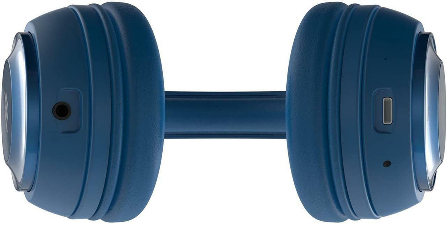 Ifrogz Bluetooth Headphones Aurora Noise Isolating On-Ear Controls + Mic- Blue