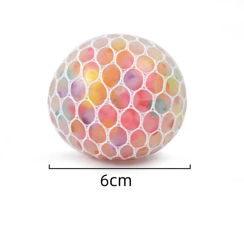 Rainbow Bead Squishy Ball 3D Stress Relief Sensory Toys for Adults Anti-Anxiety Fidget Toy with Non-Toxic for Office Classroom