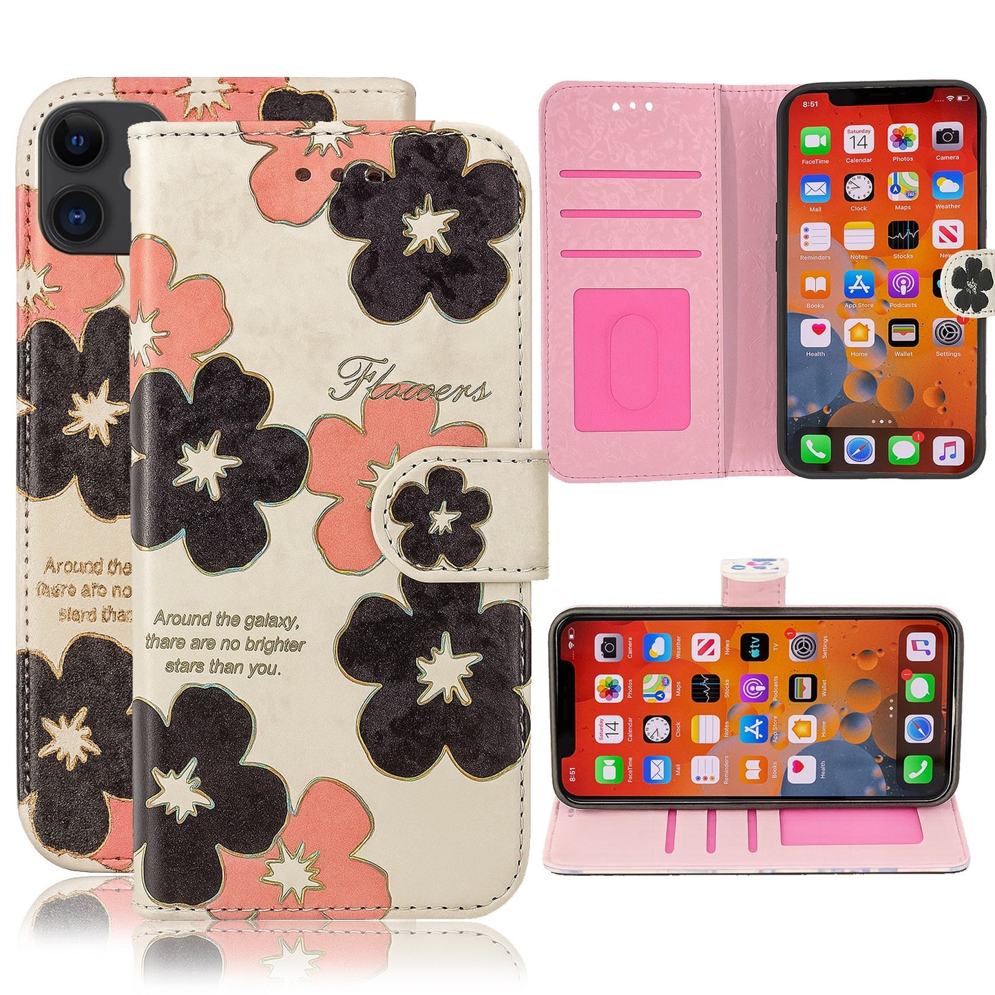 Case for Iphone 16 Pro Max 15 14 13 12 11 X XR Flip Leather Wallet Phone Cover